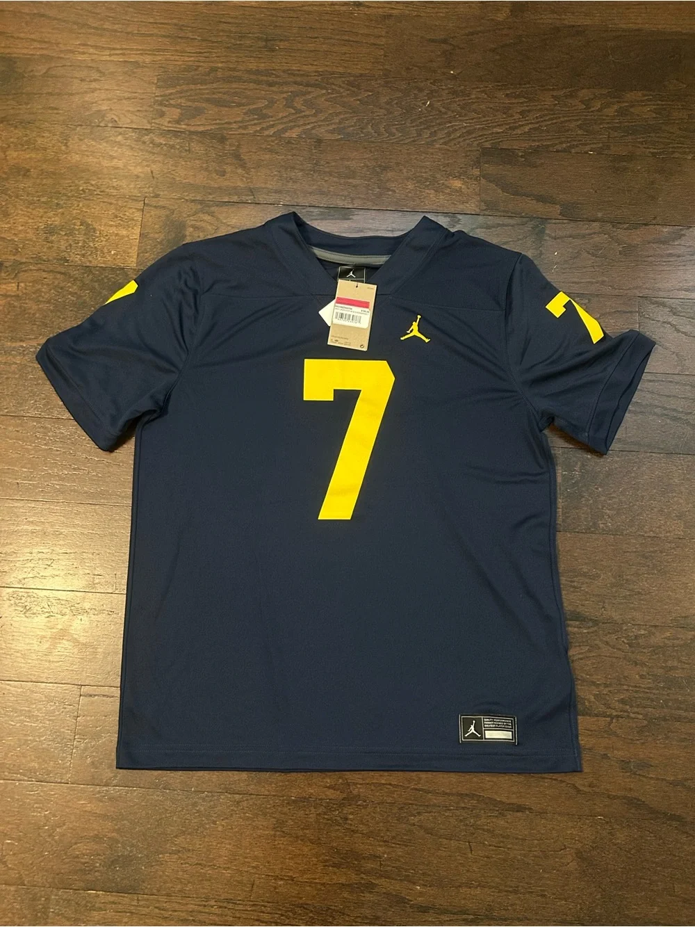 Jordan Navy and Yellow #7 Athletic Jersey